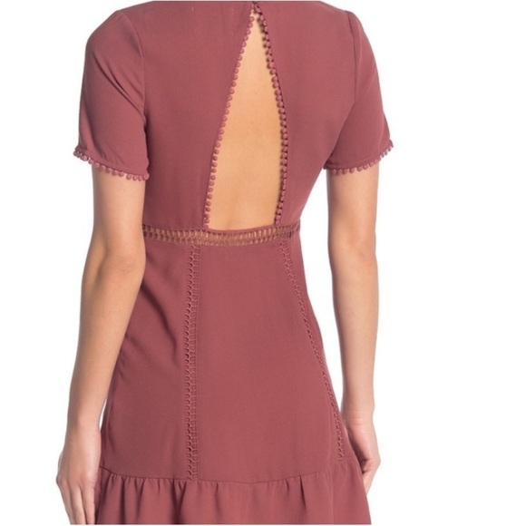 NWT Moon River Dress L Short Sleeve Mini Cut Out Boho Tuckernuck Anthropologie - Picture 2 of 12